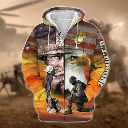 Frenzidea Proud U.S.Veteran Zip Hoodie