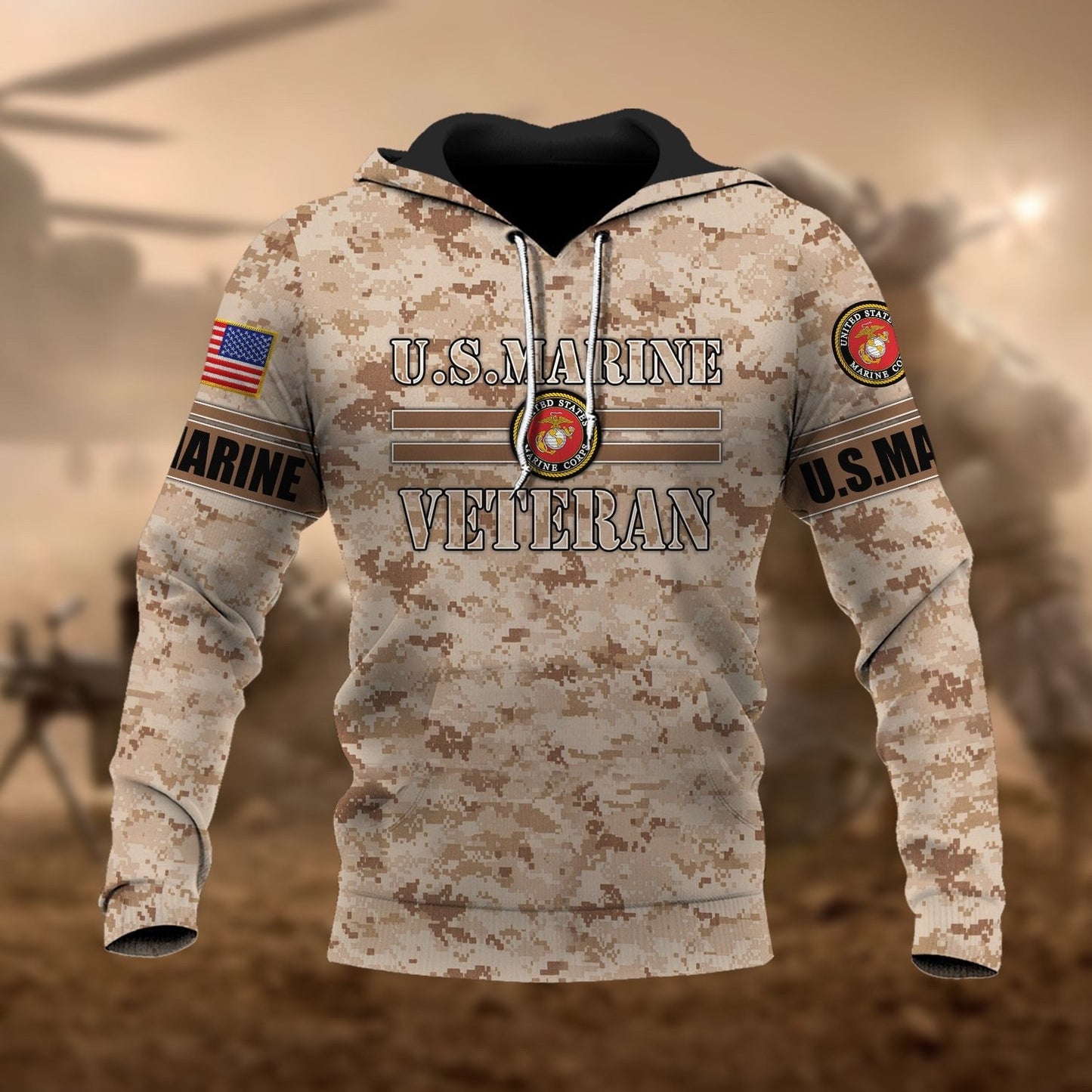 Frenzidea Premium U.S Multiple Service Veteran Hoodie