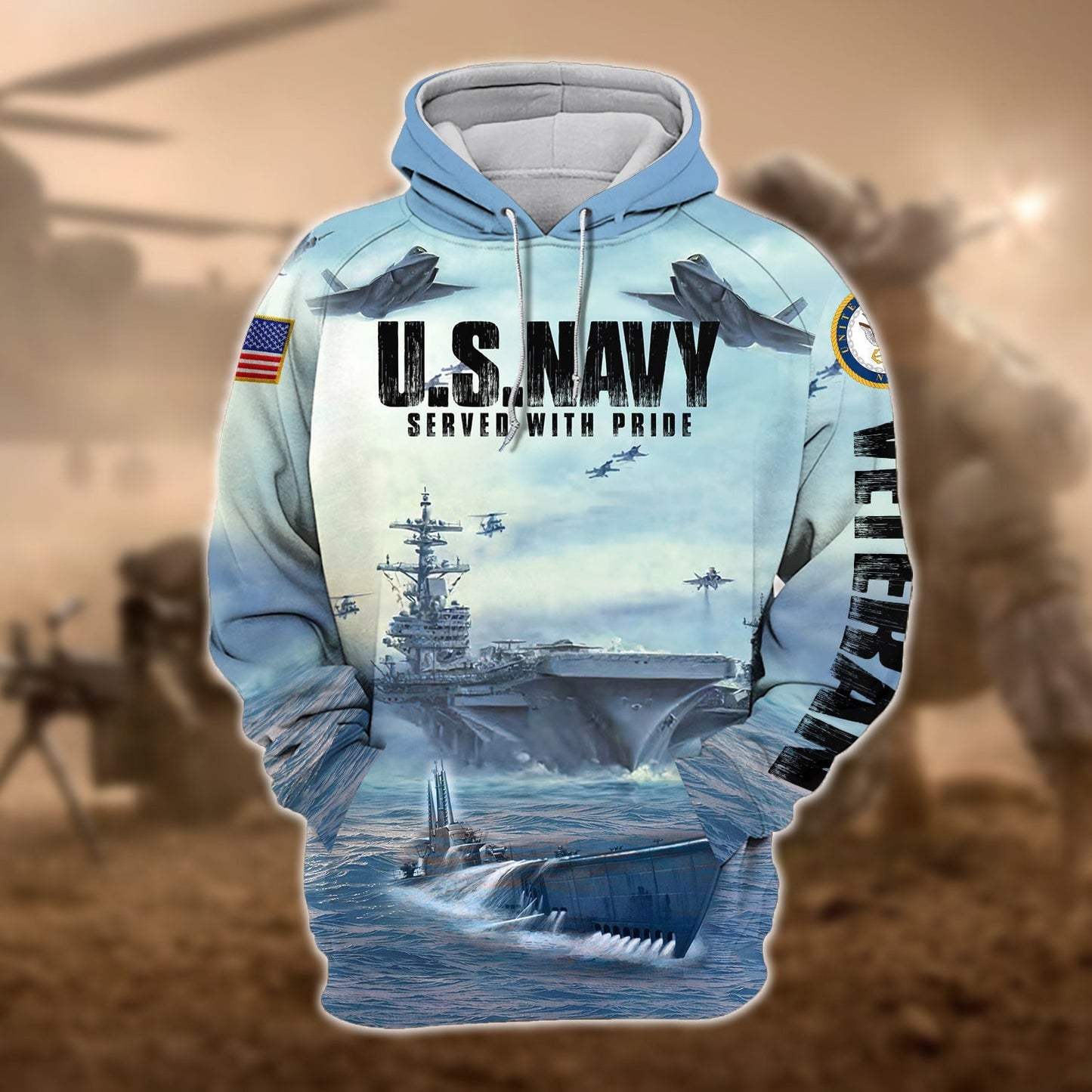 Frenzidea Premium U.S. Navy Veteran Zip Hoodie