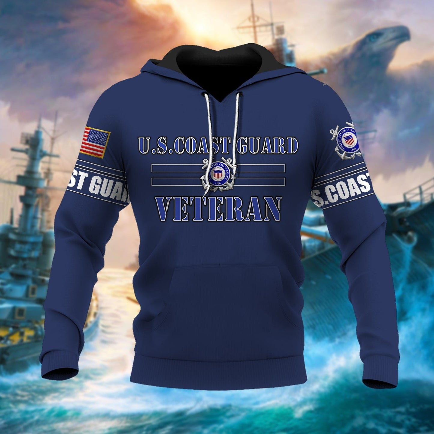 Frenzidea Premium U.S Multiple Service Veteran Hoodie