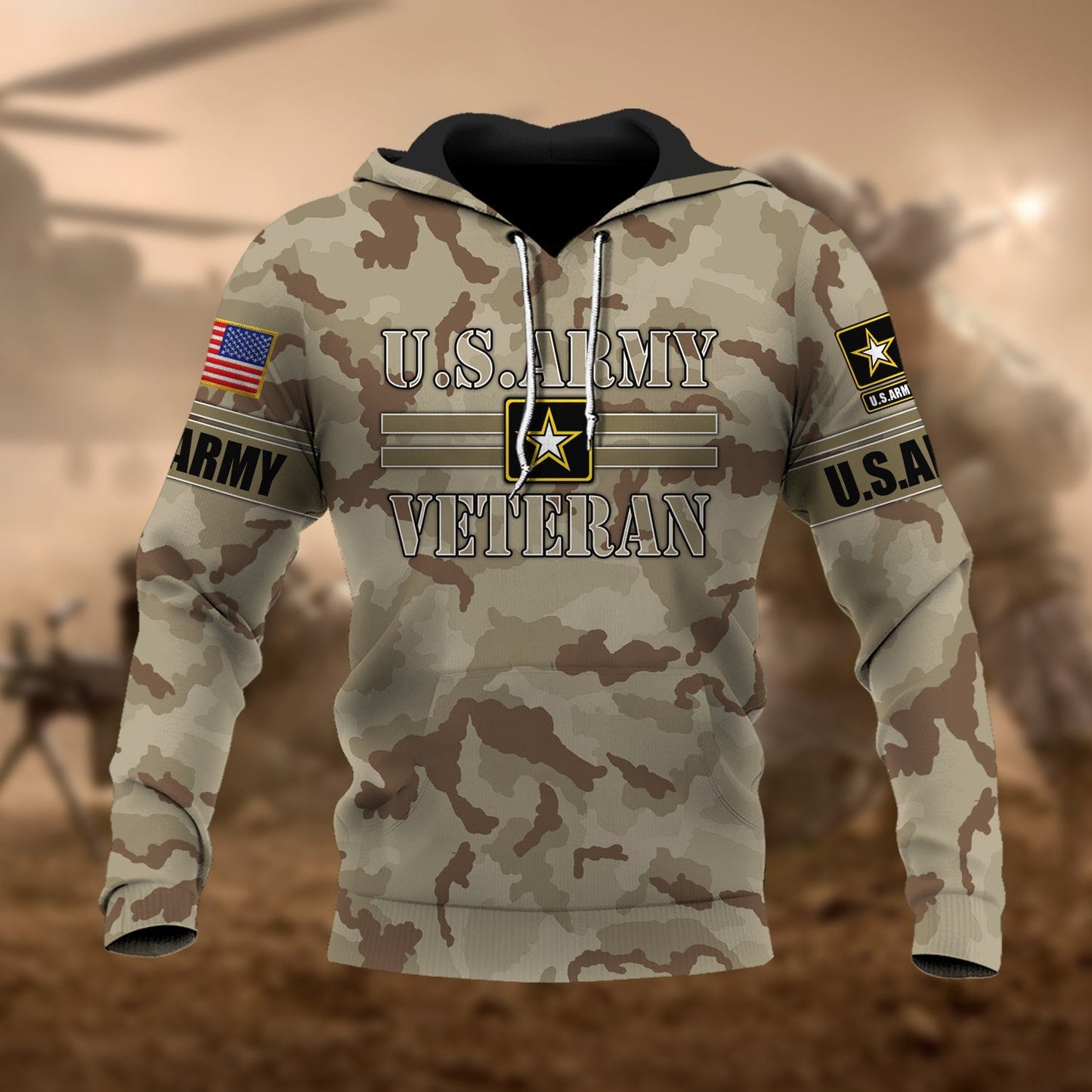 Frenzidea Premium U.S Multiple Service Veteran Hoodie