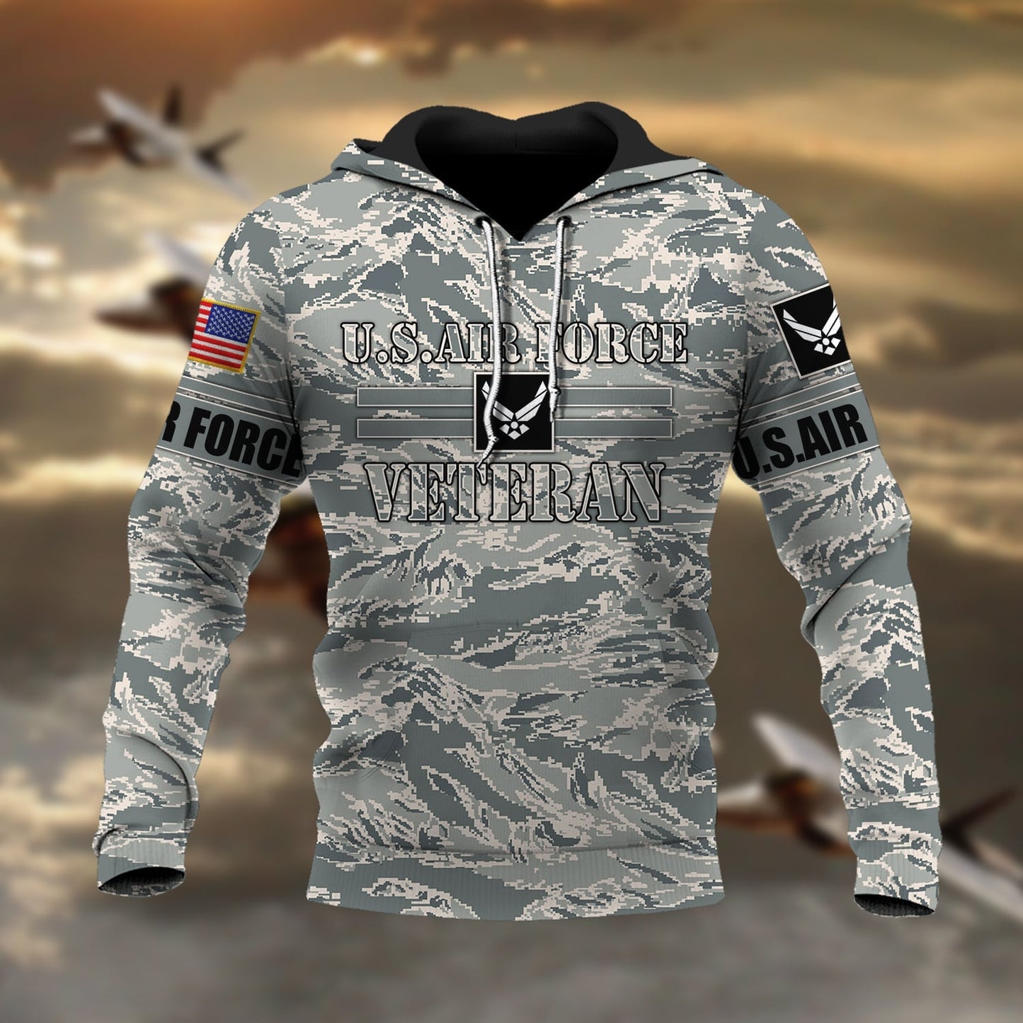 Frenzidea Premium U.S Multiple Service Veteran Hoodie