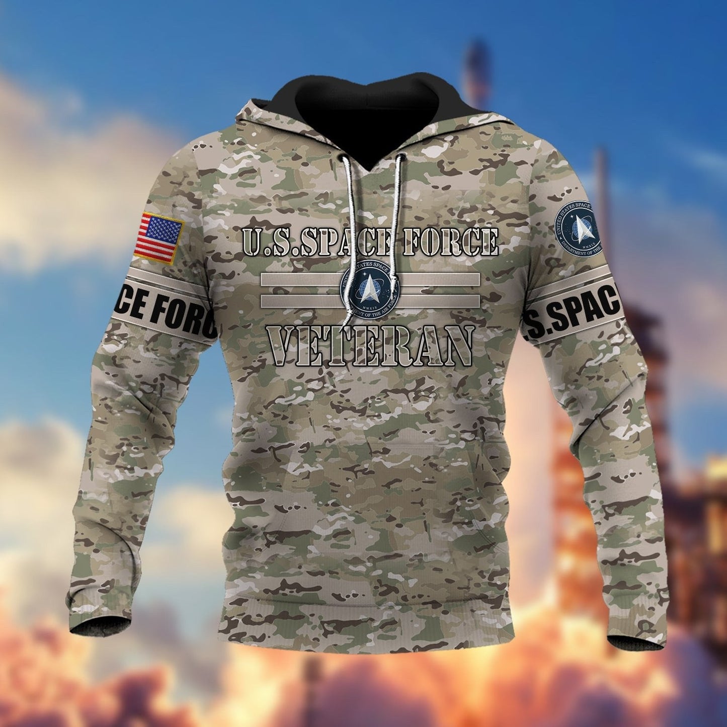 Frenzidea Premium U.S Multiple Service Veteran Hoodie