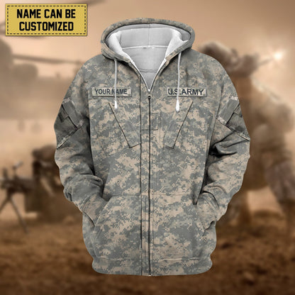 Frenzidea Premium Personalised US Veteran Zip Hoodie