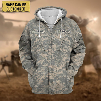 Frenzidea Premium Personalised US Veteran Zip Hoodie