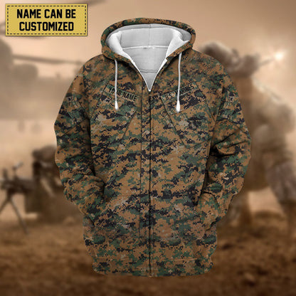 Frenzidea Premium Personalised US Veteran Zip Hoodie