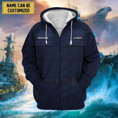 Frenzidea Premium Personalised US Veteran Zip Hoodie