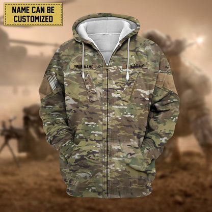 Frenzidea Premium Personalised US Veteran Zip Hoodie