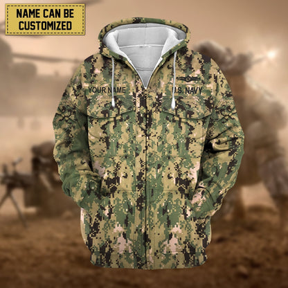 Frenzidea Premium Personalised US Veteran Zip Hoodie