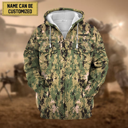Frenzidea Premium Personalised US Veteran Zip Hoodie