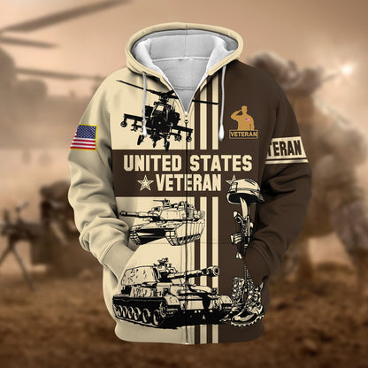 Frenzidea Premium US Veteran Zip Hoodie