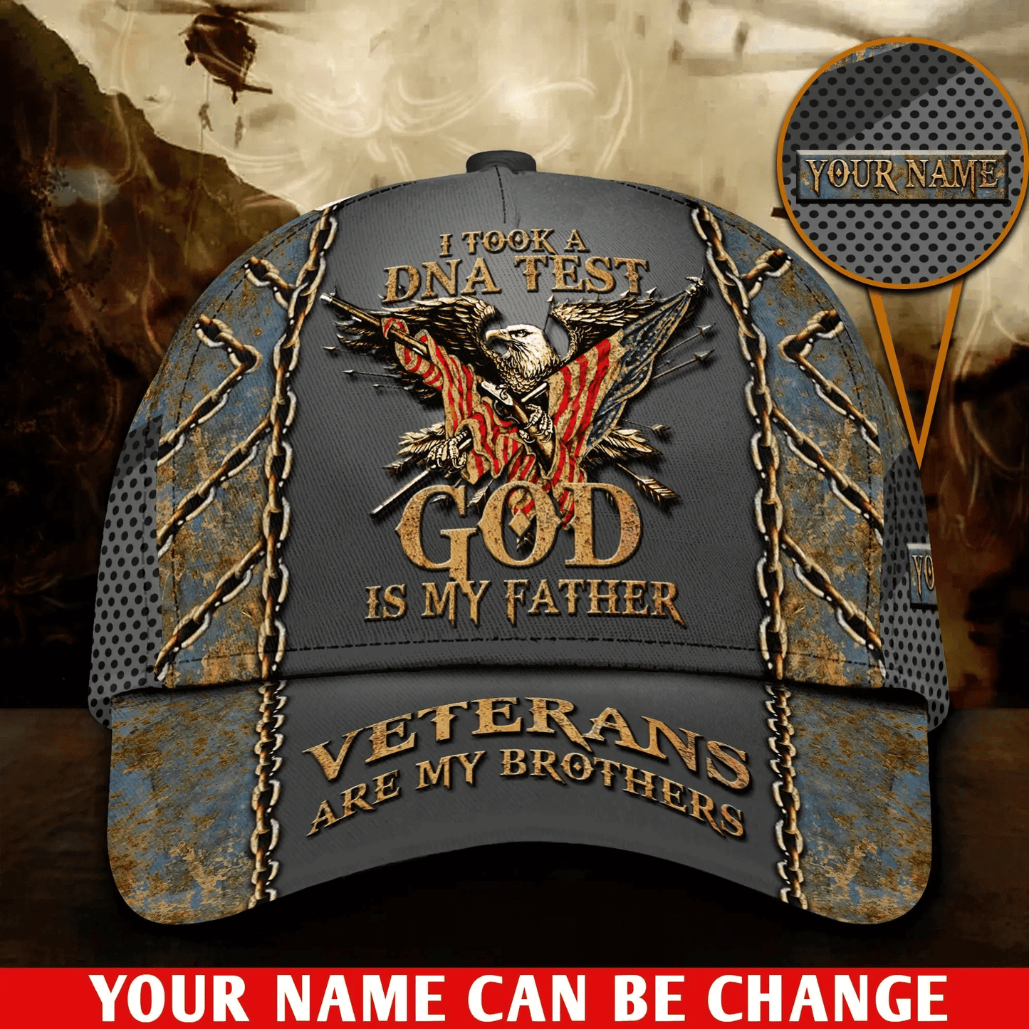 BlueJose Premium Personalised I Took A DNA Test God US Veteran Cap NPVC290810