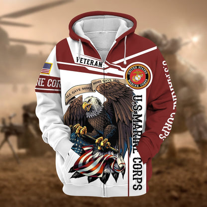 Frenzidea Premium Honoring All Who Served US Veteran Zip Hoodie