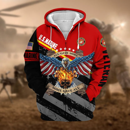 Frenzidea Premium Eagle US Veteran Zip Hoodie