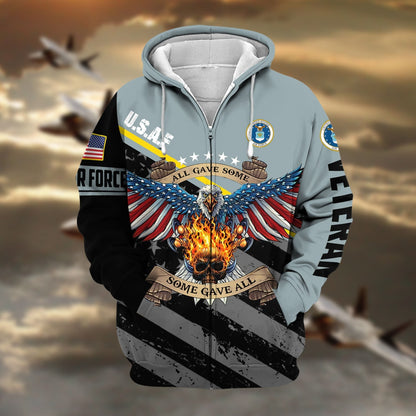 Frenzidea Premium Eagle US Veteran Zip Hoodie