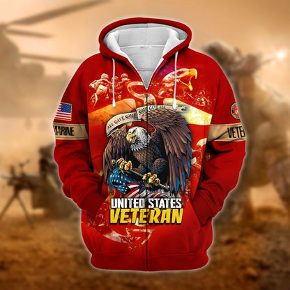 Frenzidea Unique All Gave Some US Veteran Zip Hoodie