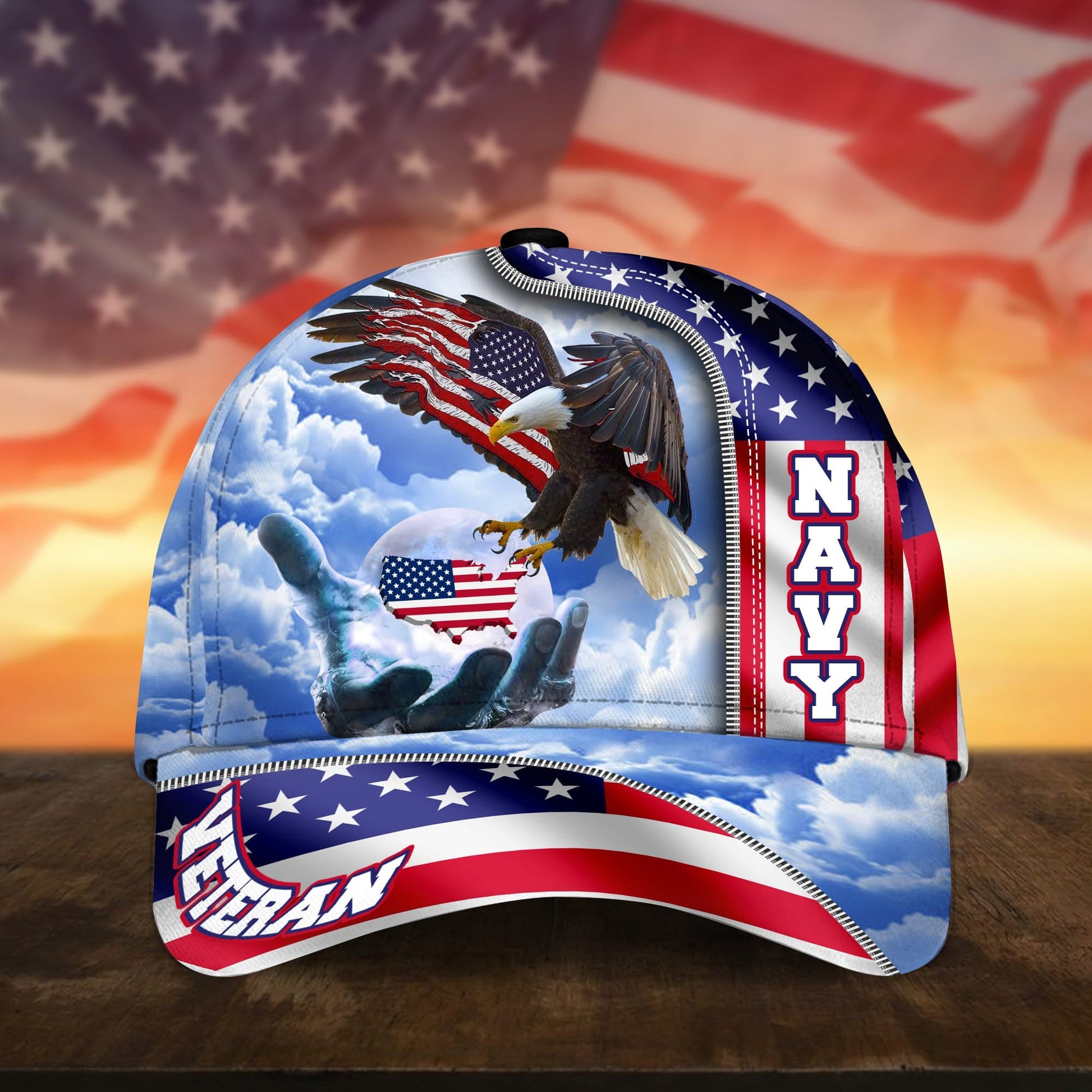 BlueJose Premium American Pride US Veteran Cap NPVC240501