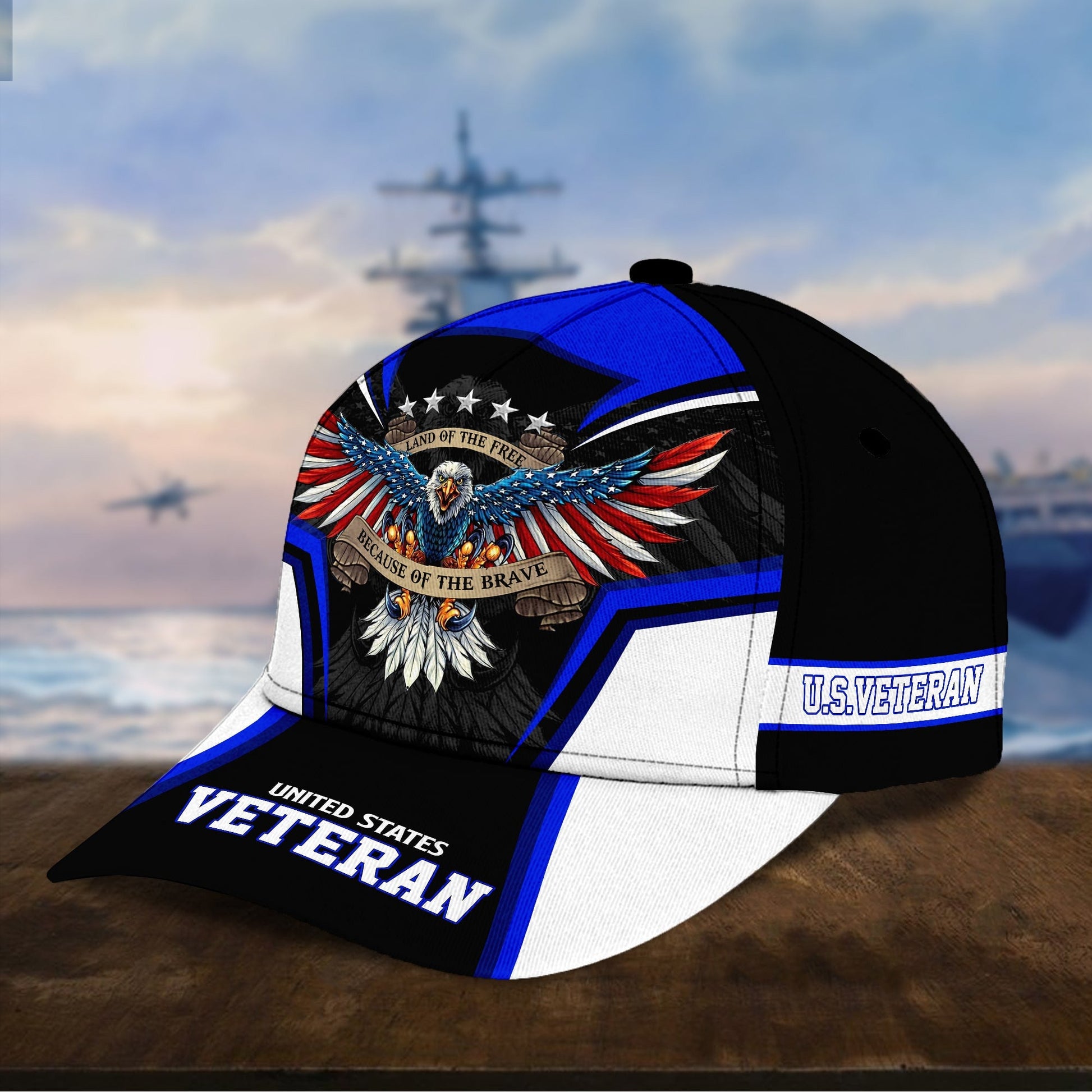 BlueJose Premium Land Of The Free U.S. Veteran 3D Cap NPVC110701