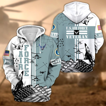 Frenzidea Premium Proudly Served US Veteran Zip Hoodie