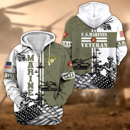 Frenzidea Premium Proudly Served US Veteran Zip Hoodie