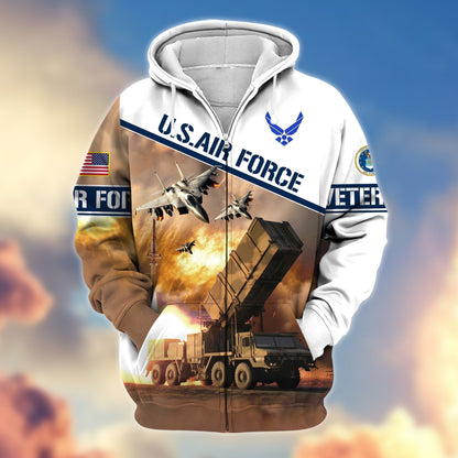 Frenzidea Premium Proudly Served US Veteran Zip Hoodie