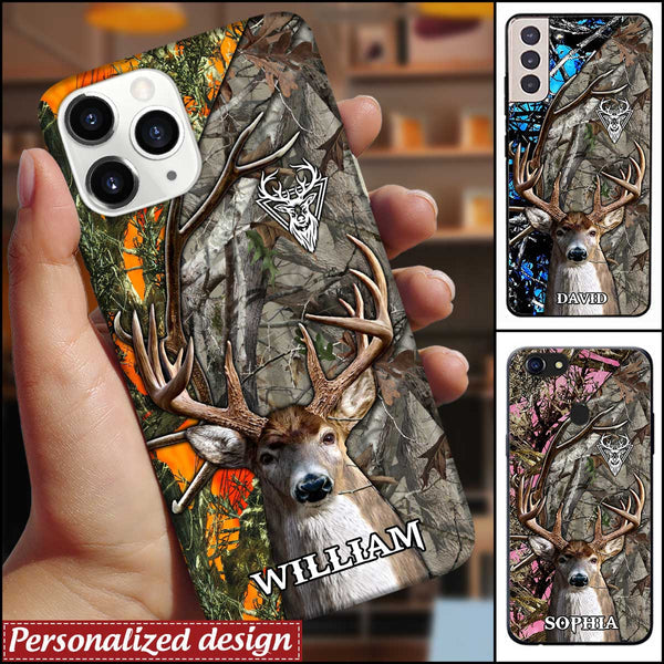 Frenzidea Deer Hunting Personalized Name Multicolor Phone Case (6 colors)