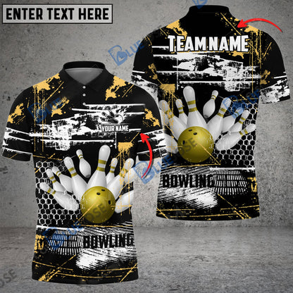 frenzidea Bowling And Pins Breaks Spacetime Customized Name 3D Shirt (4 Colors)
