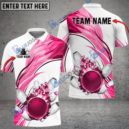 frenzidea Bowling And Pins Eternal Flame Customized Name 3D Shirt (4 Colors)