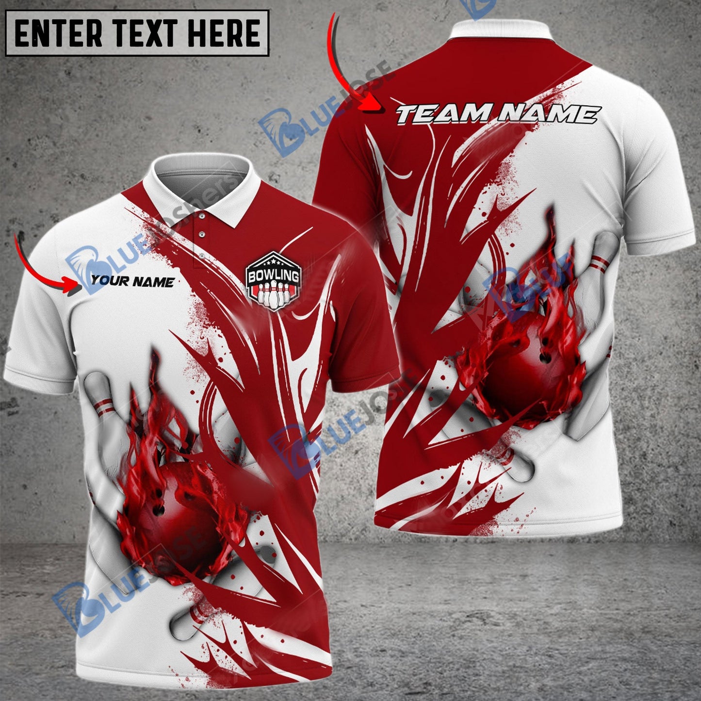 frenzidea Bowling And Pins Hell Fire Customized Name 3D Shirt (4 Colors)