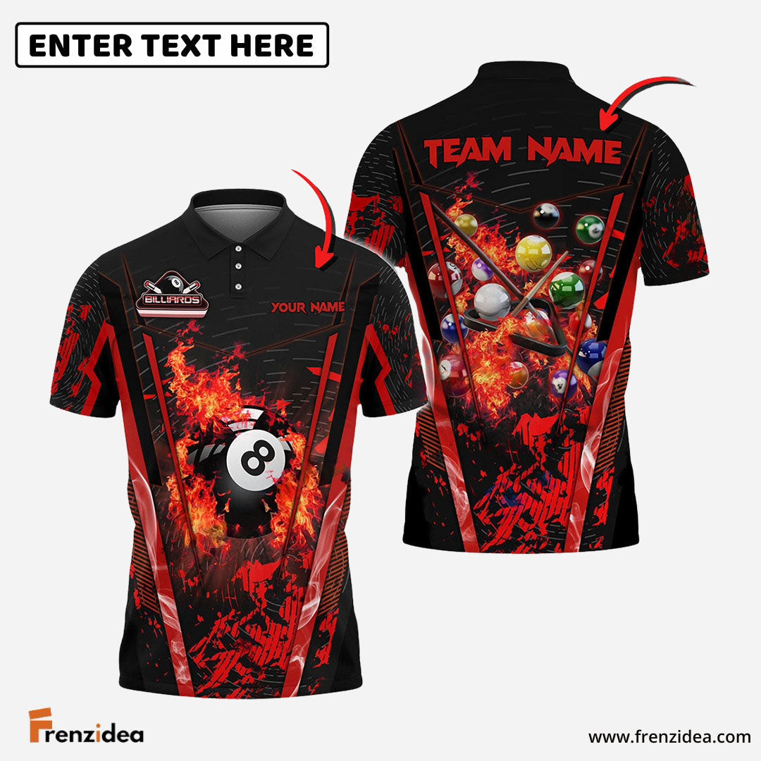 Frenzidea Billiards Ball 8 Abstract Grunge Texture Personalized Name, Team Name Unisex Shirt ( 5 Colors )