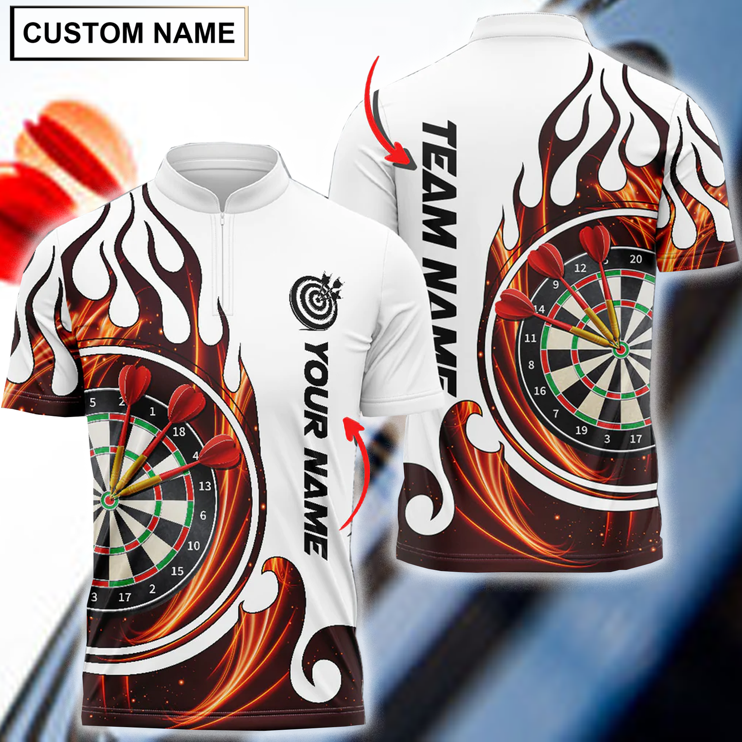 Frenzidea Fire Blaster Darts Personalized Name, Team Name 3D Shirt (4 Colors)