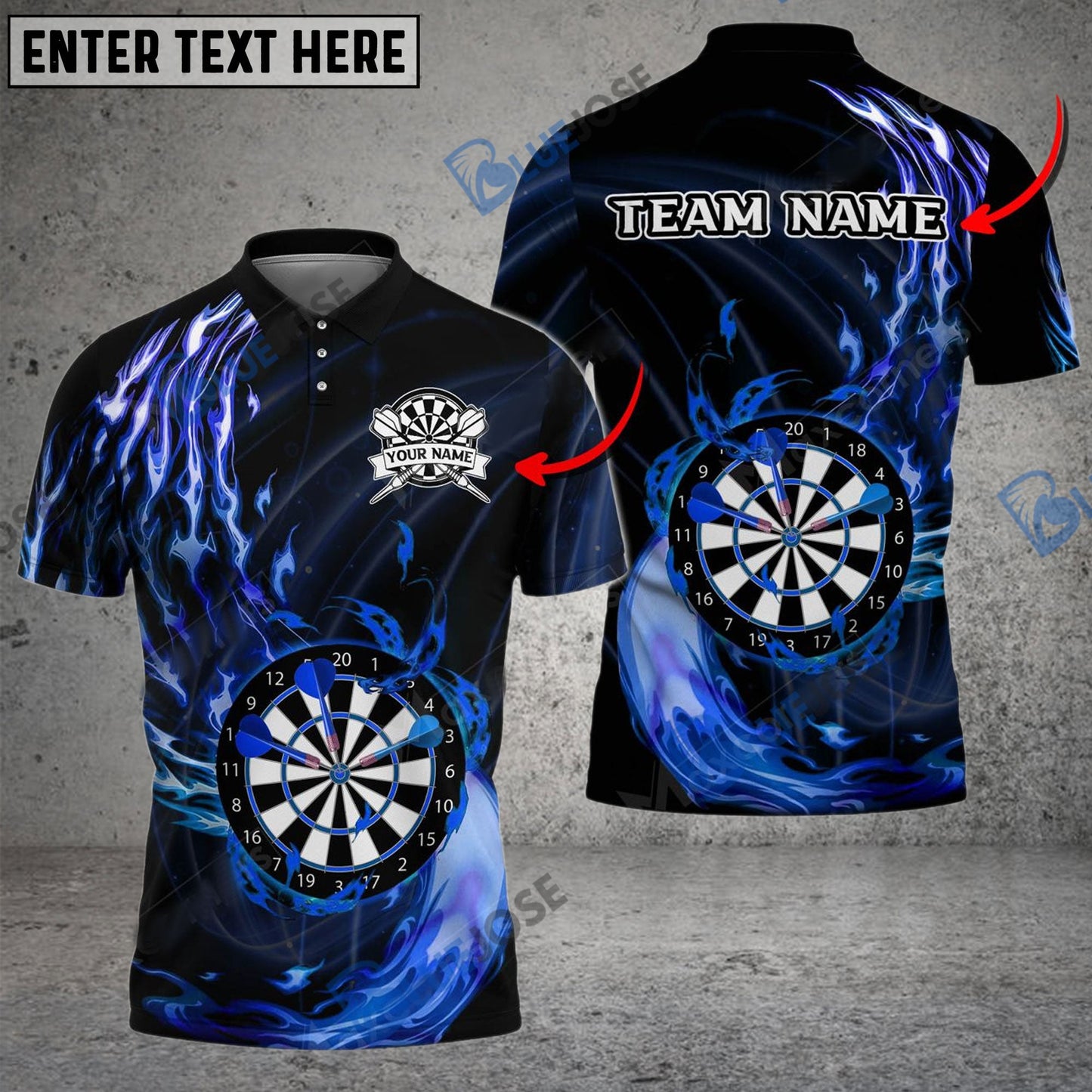Frenzidea Darts Fire Claws Personalized Name, Team Name 3D Shirt (4 Colors)