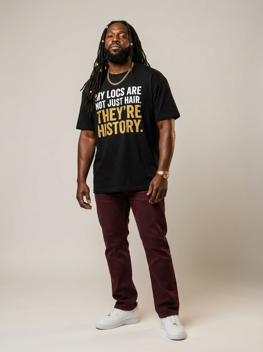 My Locs Are Not Just Hair: Black Heritage Graphic T-Shirt - RootednLoud