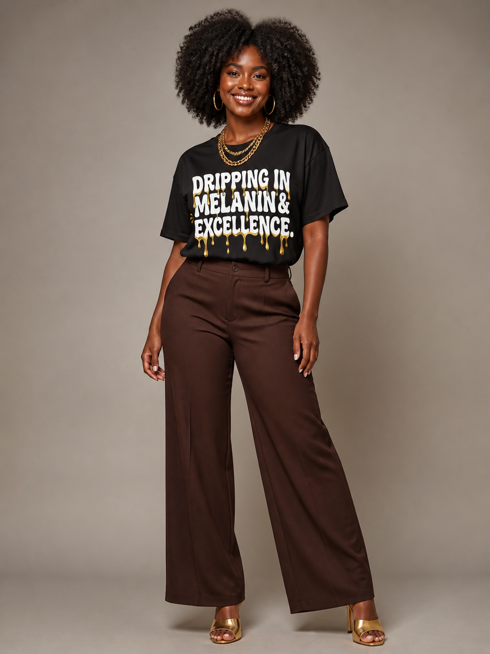 Dripping In Melanin And Excellence Graphic T-Shirt - RootednLoud