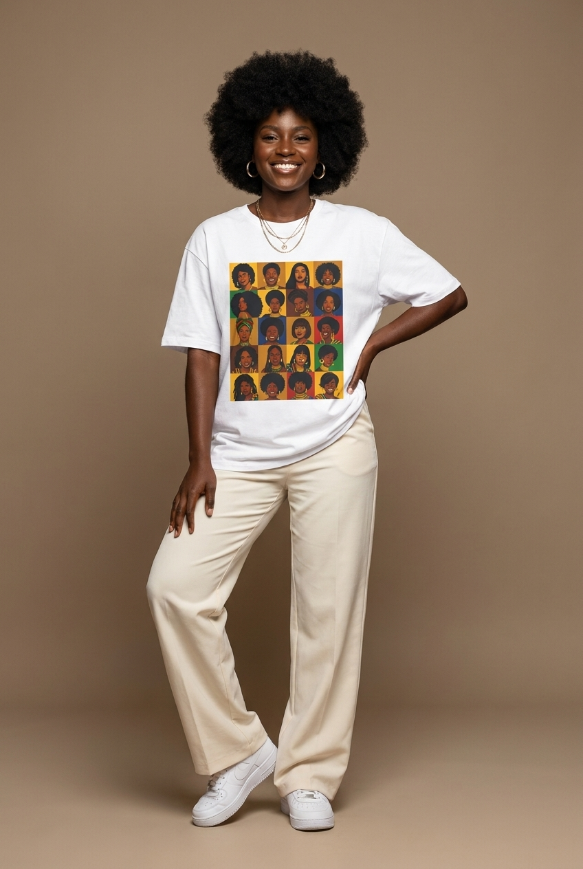 Black Queen Collage: A Tribute to Diverse Beauty Graphic T-Shirt - RootednLoud