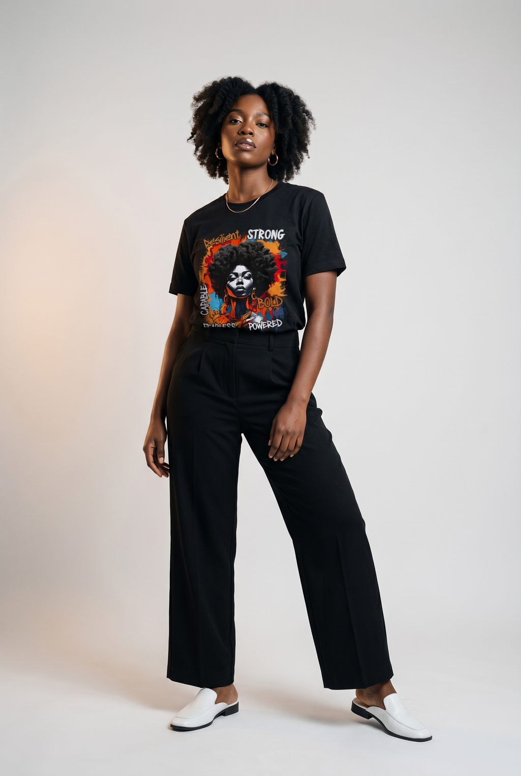 Fearless & Resilient: Urban Black Queen Graphic T-Shirt - RootednLoud