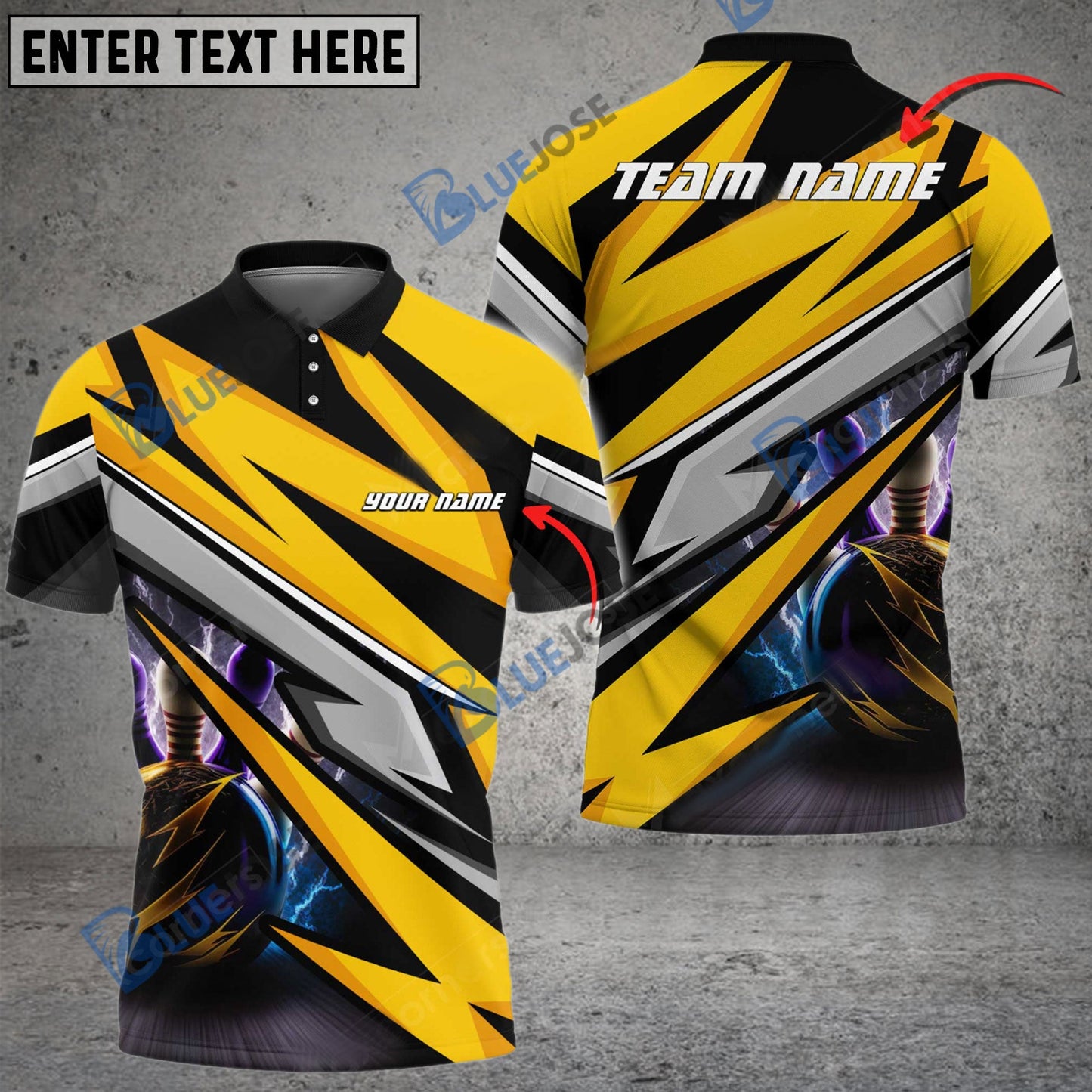 frenzidea Bowling And Pins Lightning McKing Customized Name 3D Shirt (4 Colors)