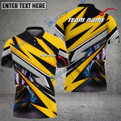 frenzidea Bowling And Pins Lightning McKing Customized Name 3D Shirt (4 Colors)