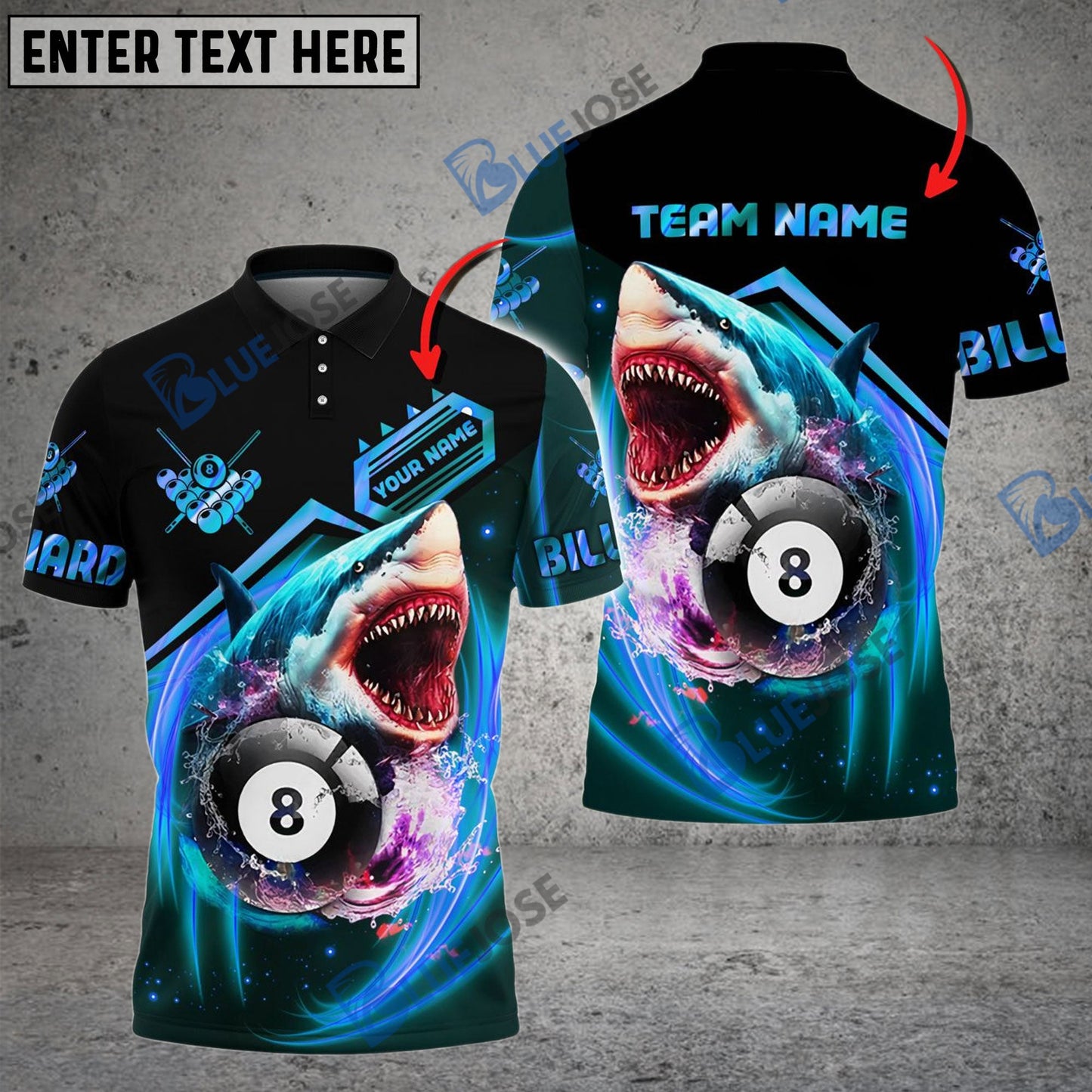 Frenzidea Billiards Ball 8 Bling Pool Shark Personalized Name, Team Name 3D Shirt