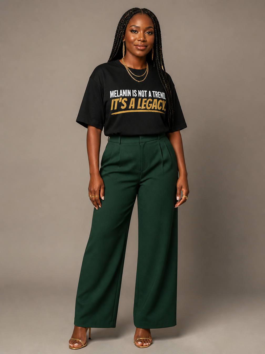 Melanin Is Not A Trend It's A Legacy: Black Pride Empowerment Graphic T-Shirt - RootednLoud