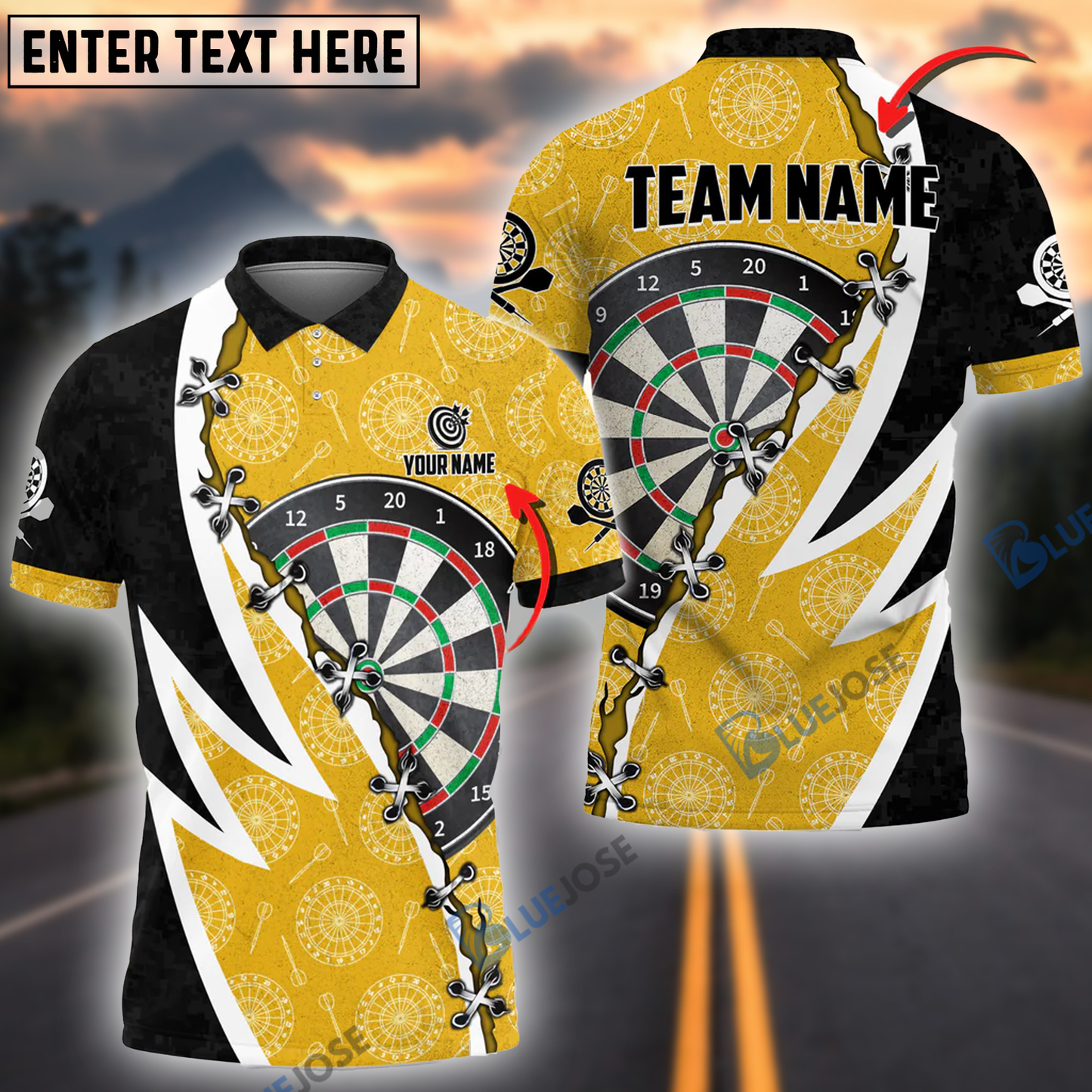frenzidea Wing Darts Personalized Name, Team Name 3D Shirt (4 Colors)