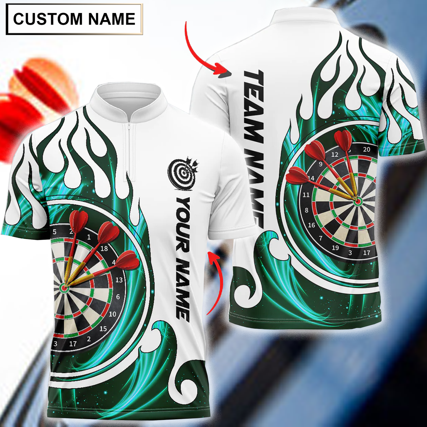 Frenzidea Fire Blaster Darts Personalized Name, Team Name 3D Shirt (4 Colors)