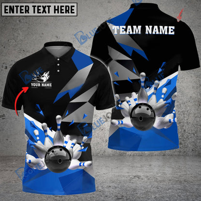 frenzidea Bowling And Pins Broken Reality Customized Name 3D Shirt (4 Colors)