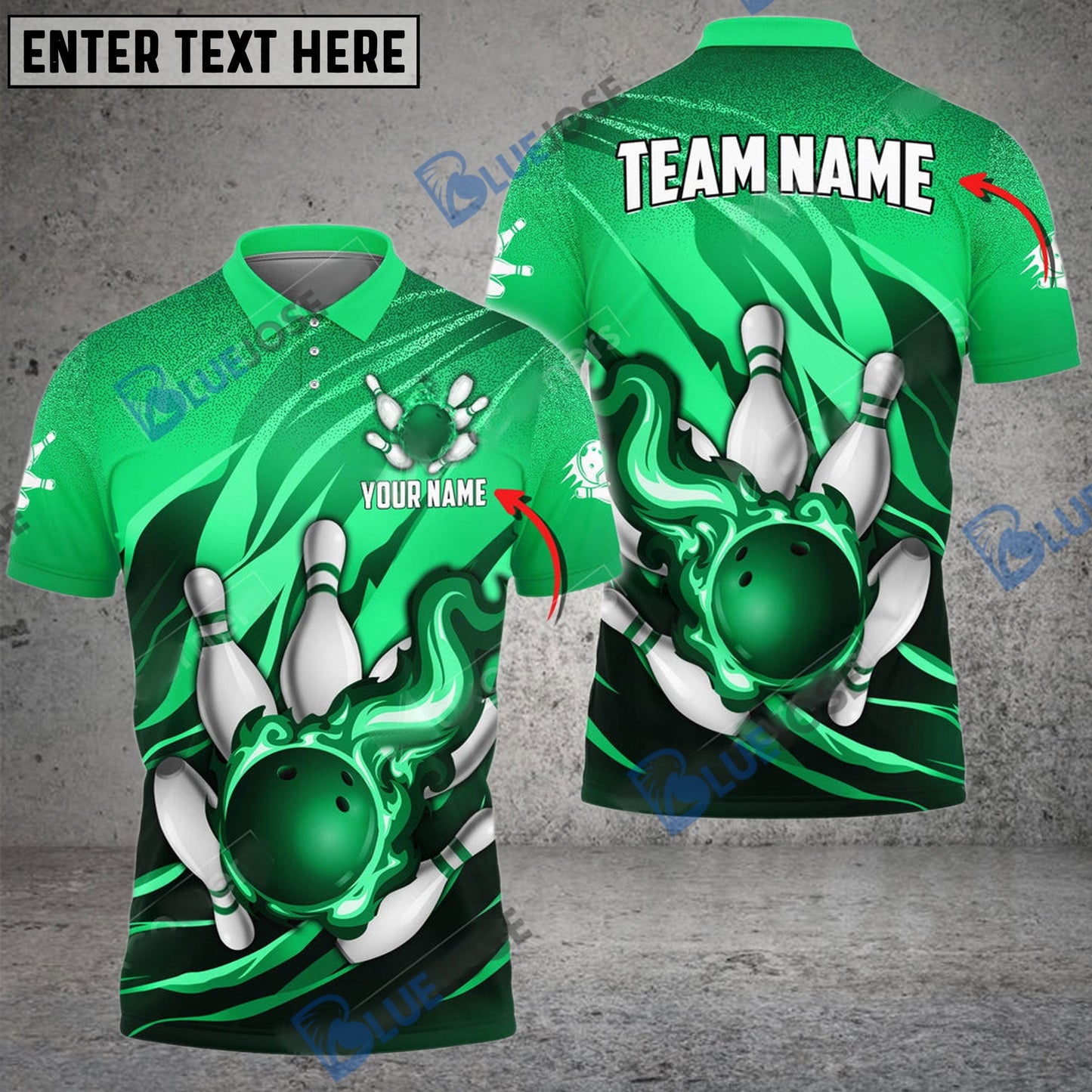 Frenzideas Bowling And Pins Fire Storm Customized Name 3D Shirt ( 6 Colors)