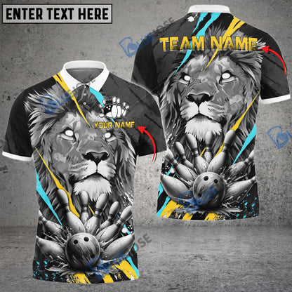Frenzidea Bowling And Pins Legend Of The Lion King Customized Name 3D Shirt (4 Colors)