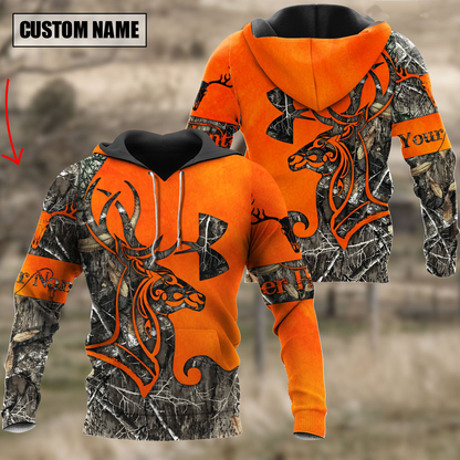 Frenzidea Custom Name Orange Deer Hunting Apparels