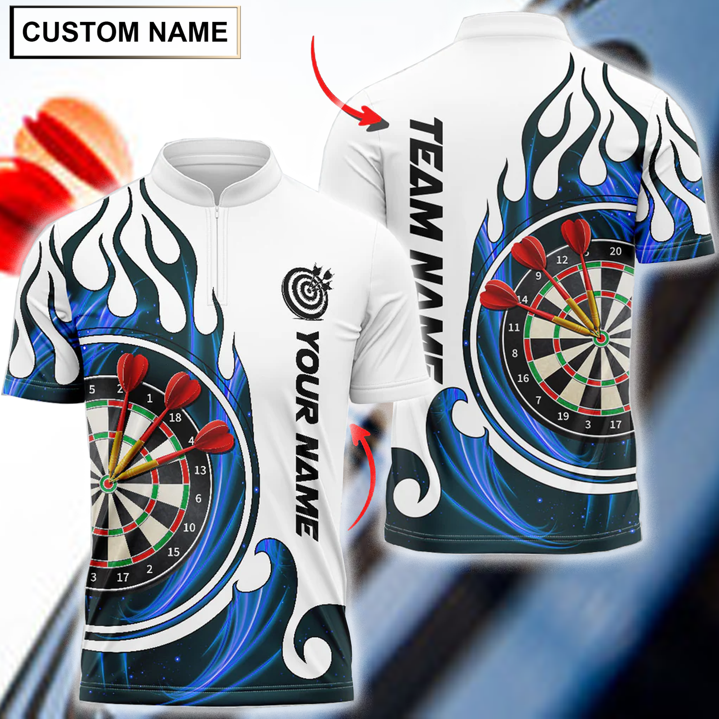 Frenzidea Fire Blaster Darts Personalized Name, Team Name 3D Shirt (4 Colors)