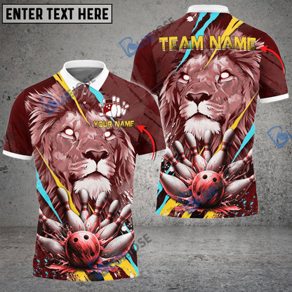 Frenzidea Bowling And Pins Legend Of The Lion King Customized Name 3D Shirt (4 Colors)
