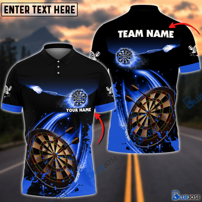 Frenzidea Blue Fire Darts Personalized Name, Team Name 3D Shirt