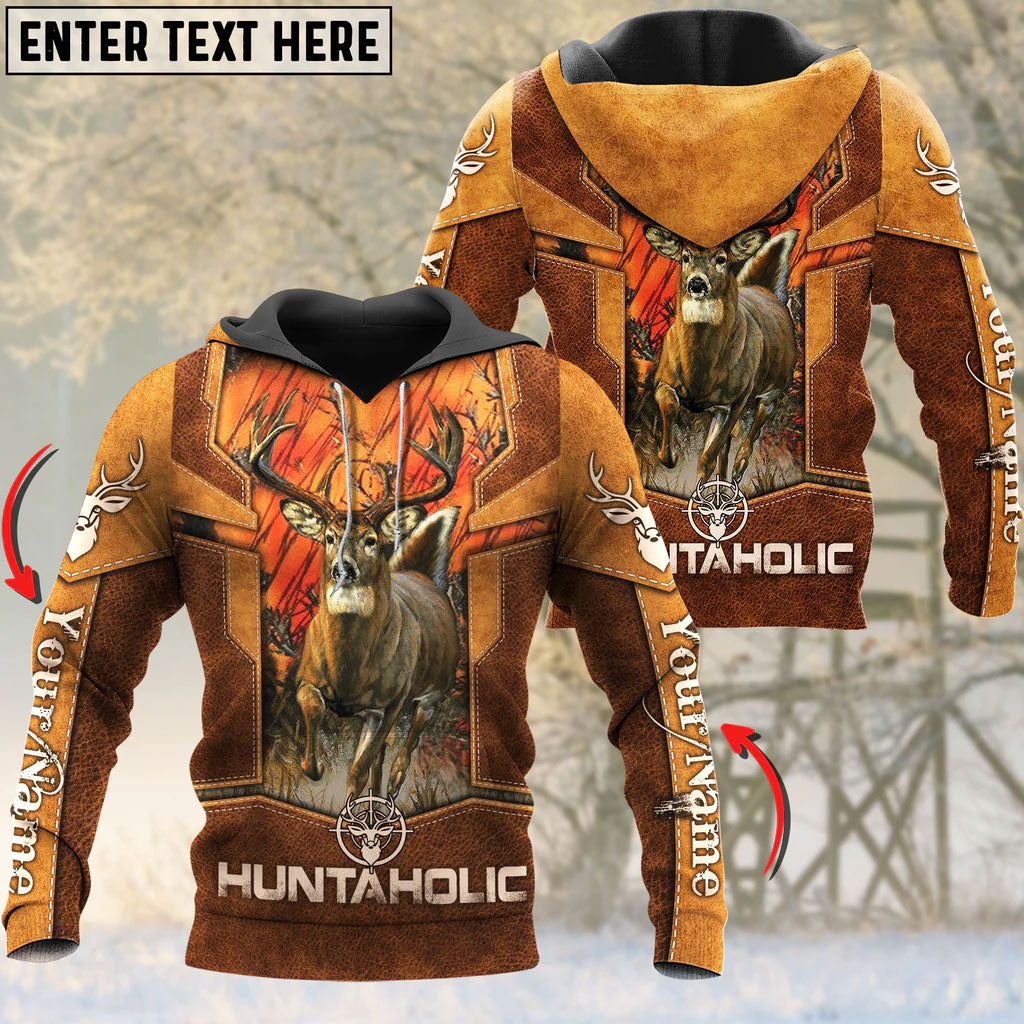 frenzidea Deer Hunting Brown Personalized Name 3D Shirts